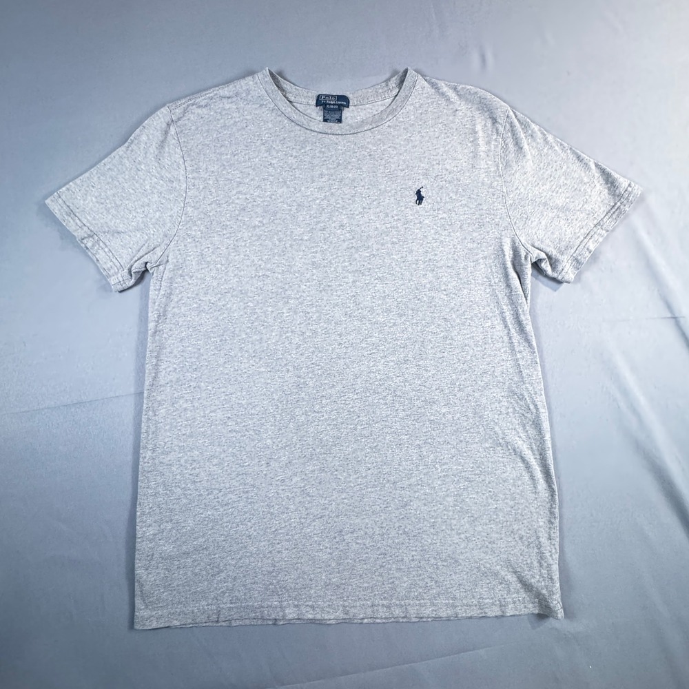 Polo Ralph Lauren Boys XL 18-20 Heather Grey Cotton SS Pony T-Shirt Preppy